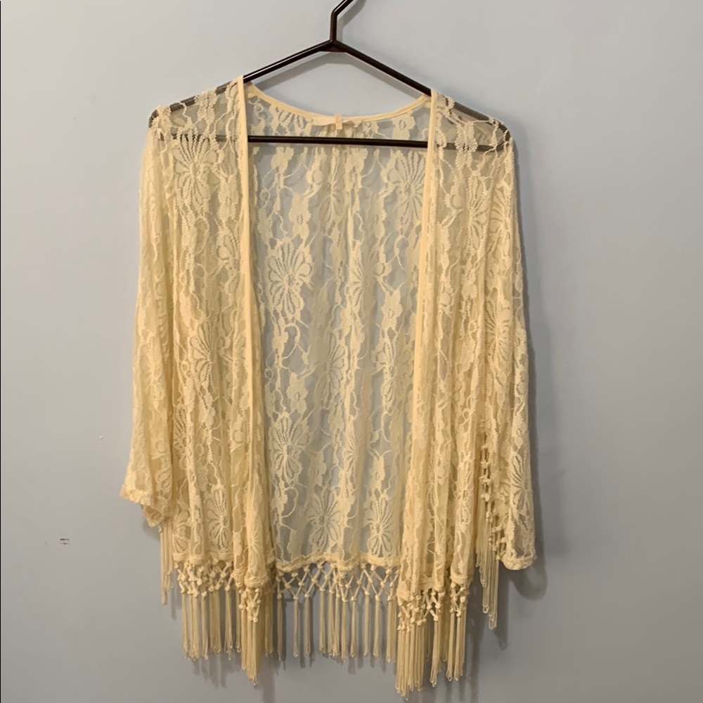 Rye small beige duster with beautiful fringe
